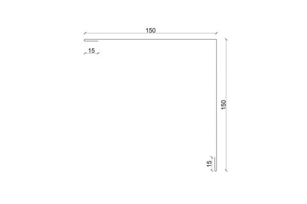 Außenecke 150/150 für Wandverkleidungen aus Trapezblech oder Stehfalzblech