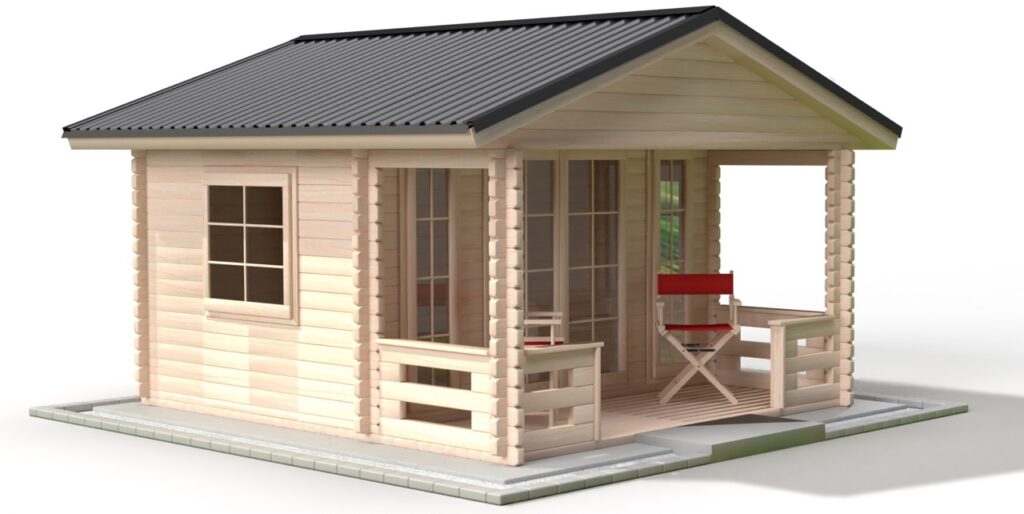 T 18 X oder T 18 DR auf einem Gartenhaus in RAL 7016 Anthrazit