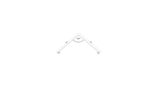 Flachfirst Querschnittzeichnung 145/145 mit 140° Winkel